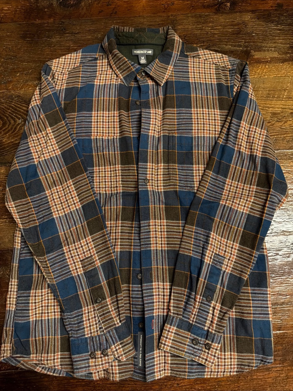 Toad&Co Blue and Brown Plaid Button-Down Shirt